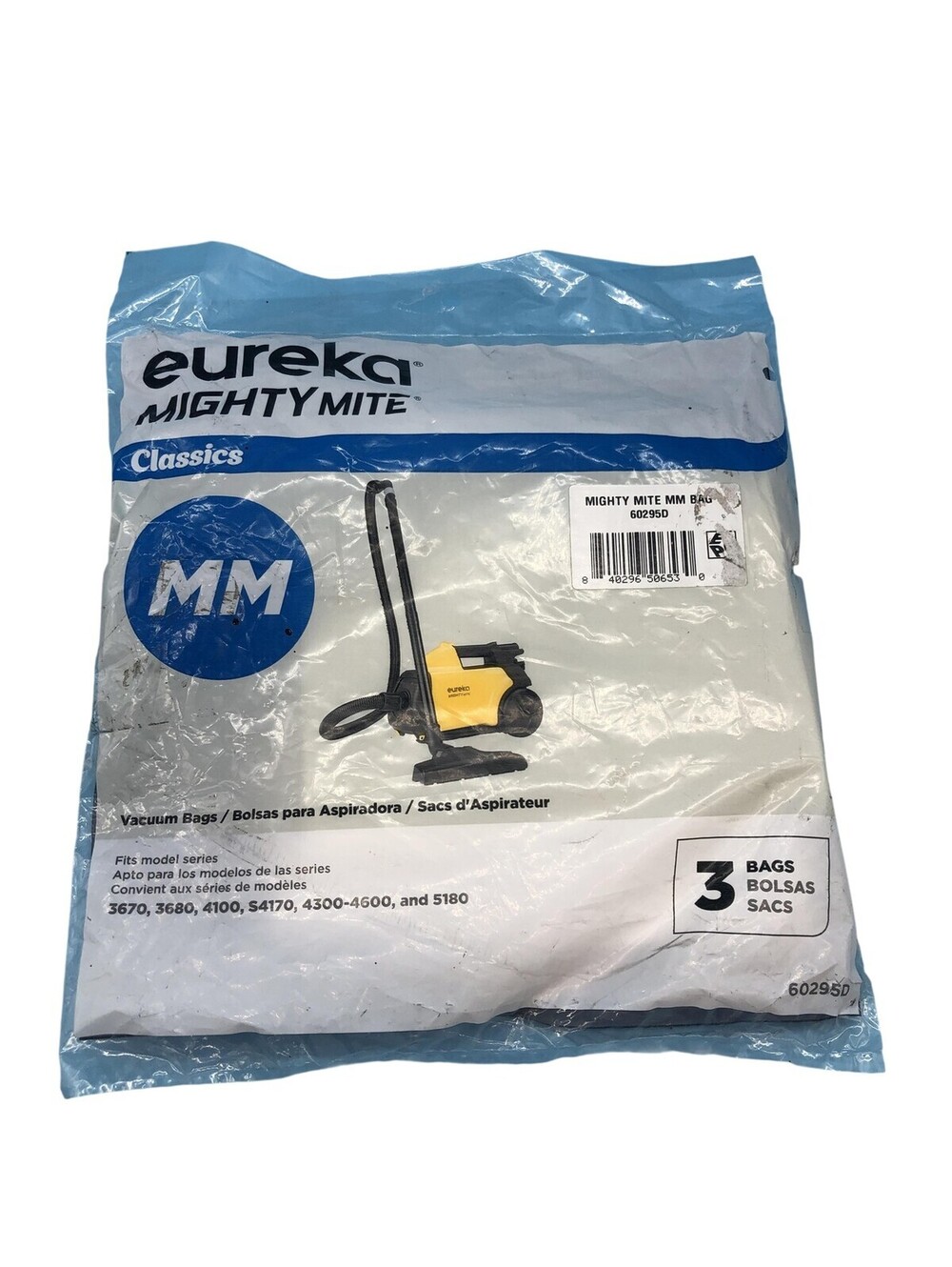 Eureka Mighty Mite MM Vacuum Bags 3 Pack White 60295D Models 3670 3680 4100